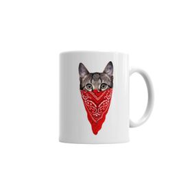 Baskı Dükkanı KB408 Gangster Cat Kedi Porselen Kupa Bardak