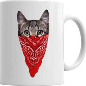 Baskı Dükkanı KB408 Gangster Cat Kedi Porselen Kupa Bardak