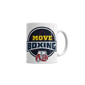 Baskı Dükkanı KB4099 Move Boxing Logo Grande Cinza Porselen Kupa Bardak