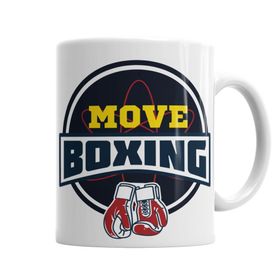 Baskı Dükkanı KB4099 Move Boxing Logo Grande Cinza Porselen Kupa Bardak