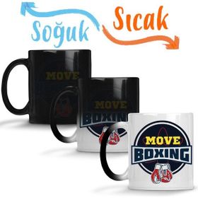 Baskı Dükkanı KB4099 Move Boxing Logo Grande Cinza Porselen Kupa Bardak