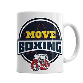 Baskı Dükkanı KB4099 Move Boxing Logo Grande Cinza Porselen Kupa Bardak