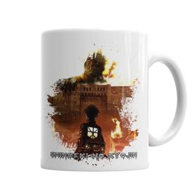 Baskı Dükkanı KB4129 Shingeki No Kyojin Ataque Dos Titas Porselen Kupa Bardak