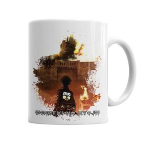 Baskı Dükkanı KB4129 Shingeki No Kyojin Ataque Dos Titas Porselen Kupa Bardak