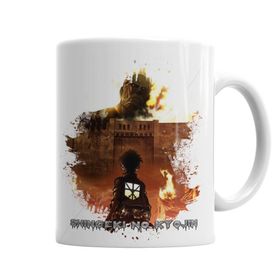 Baskı Dükkanı KB4129 Shingeki No Kyojin Ataque Dos Titas Porselen Kupa Bardak