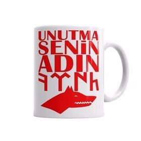 Baskı Dükkanı KB4139 Senin Adın Türk Göktürk Kurt Porselen Kupa Bardak