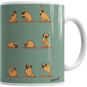 Baskı Dükkanı KB4161 Rottweiler Yoga Rotfaydır Pug Köpek Yoga Porselen Kupa Bardak