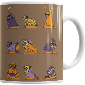 Baskı Dükkanı KB4161 Rottweiler Yoga Rotfaydır Pug Köpek Yoga Porselen Kupa Bardak
