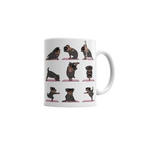 Baskı Dükkanı KB4161 Rottweiler Yoga Rotfaydır Pug Köpek Yoga Porselen Kupa Bardak