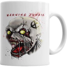 Baskı Dükkanı KB4334 Warning Zumbie Porselen Kupa Bardak
