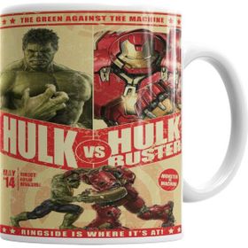 Baskı Dükkanı KB4341 Vingadores Hulk Ve Hulk Buster Porselen Kupa Bardak