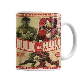 Baskı Dükkanı KB4341 Vingadores Hulk Ve Hulk Buster Porselen Kupa Bardak