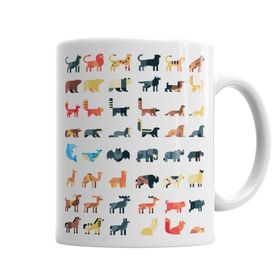 Baskı Dükkanı KB4424 Animal World Porselen Kupa Bardak