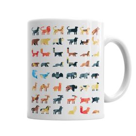 Baskı Dükkanı KB4424 Animal World Porselen Kupa Bardak