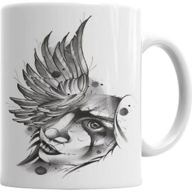 Baskı Dükkanı KB4429 Angel Sketch Porselen Kupa Bardak
