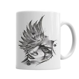 Baskı Dükkanı KB4429 Angel Sketch Porselen Kupa Bardak