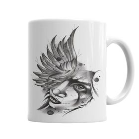 Baskı Dükkanı KB4429 Angel Sketch Porselen Kupa Bardak