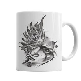 Baskı Dükkanı KB4429 Angel Sketch Porselen Kupa Bardak
