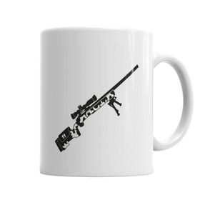 Baskı Dükkanı KB4462 Airsoft Sniper Arte Preta Porselen Kupa Bardak