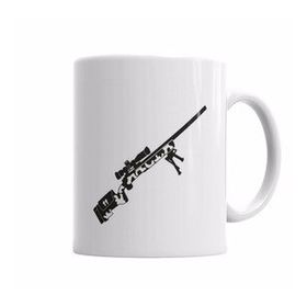 Baskı Dükkanı KB4462 Airsoft Sniper Arte Preta Porselen Kupa Bardak