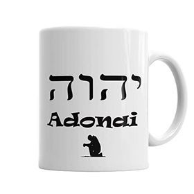 Baskı Dükkanı KB4472 Adonai Porselen Kupa Bardak