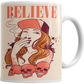 Baskı Dükkanı KB4508 Believe Porselen Kupa Bardak
