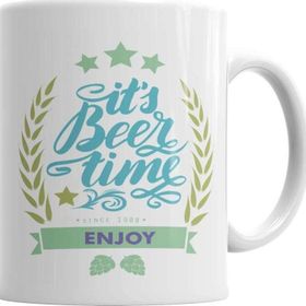 Baskı Dükkanı KB4524 Beer Time Enjoy Porselen Kupa Bardak
