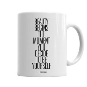 Baskı Dükkanı KB4525 Beauty Begins Porselen Kupa Bardak