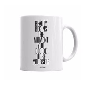 Baskı Dükkanı KB4525 Beauty Begins Porselen Kupa Bardak