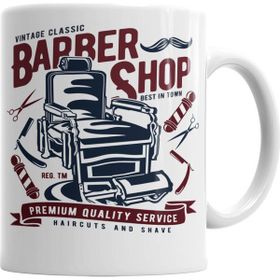 Baskı Dükkanı KB4546 Barber Shop Porselen Kupa Bardak