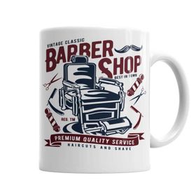 Baskı Dükkanı KB4546 Barber Shop Porselen Kupa Bardak