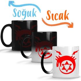Baskı Dükkanı KB455 Full Metal Alchemist Ouroboros Sembol Porselen Kupa Bardak