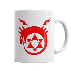 Baskı Dükkanı KB455 Full Metal Alchemist Ouroboros Sembol Porselen Kupa Bardak