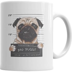 Baskı Dükkanı KB4551 Bad Puggy Pug Köpek Porselen Kupa Bardak