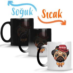 Baskı Dükkanı KB4551 Bad Puggy Pug Köpek Porselen Kupa Bardak