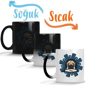 Baskı Dükkanı KB4551 Bad Puggy Pug Köpek Porselen Kupa Bardak