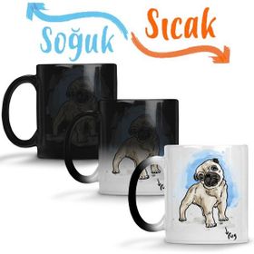 Baskı Dükkanı KB4551 Bad Puggy Pug Köpek Porselen Kupa Bardak