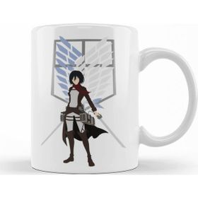 Baskı Dükkanı KB4569 Attack On Titan Mikasa Porselen Kupa Bardak