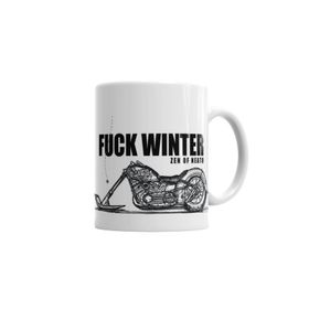 Baskı Dükkanı KB457 Fuuck Winter Always Motorcycle Motor Motorsiklet Kupa Bardak