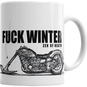 Baskı Dükkanı KB457 Fuuck Winter Always Motorcycle Motor Motorsiklet Kupa Bardak