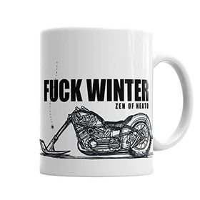 Baskı Dükkanı KB457 Fuuck Winter Always Motorcycle Motor Motorsiklet Kupa Bardak
