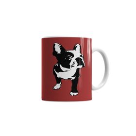 Baskı Dükkanı KB4608 Bull Frances Pug Köpek Porselen Kupa Bardak