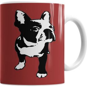 Baskı Dükkanı KB4608 Bull Frances Pug Köpek Porselen Kupa Bardak