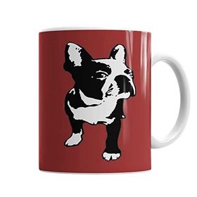 Baskı Dükkanı KB4608 Bull Frances Pug Köpek Porselen Kupa Bardak