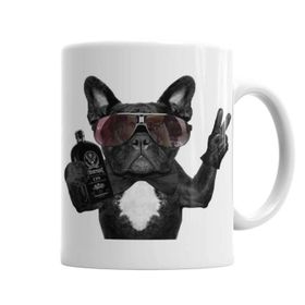 Baskı Dükkanı KB4611 Bulldog Hangover Pug Köpek Porselen Kupa Bardak