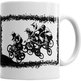 Baskı Dükkanı KB4678 Bmx Racing Jump Motosiklet Porselen Kupa Bardak