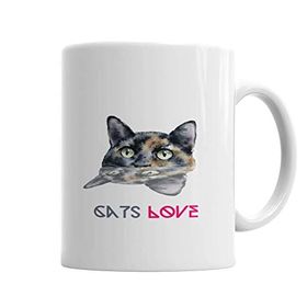 Baskı Dükkanı KB4762 Cats Love Kedi Porselen Kupa Bardak
