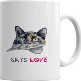 Baskı Dükkanı KB4762 Cats Love Kedi Porselen Kupa Bardak