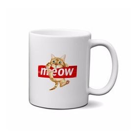 Baskı Dükkanı KB4770 Cat Meow Kedi Porselen Kupa Bardak