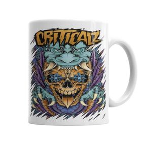 Baskı Dükkanı KB4867 Criticalz Skull Tribal Porselen Kupa Bardak